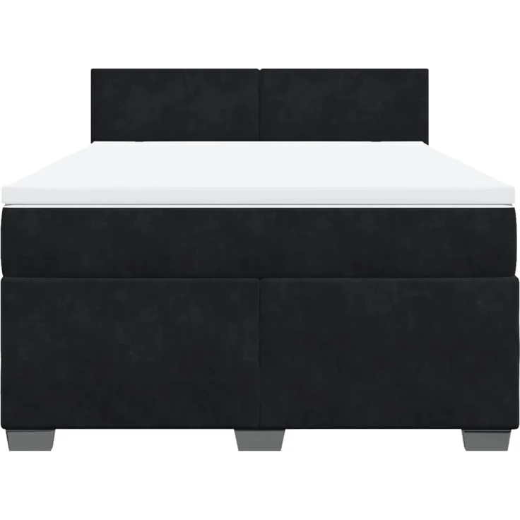 vidaXL Boxspringbett mit Matratze Schwarz 140x200 cm Samt 3288626 – Bild 6