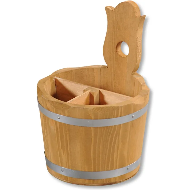 KESPER Besteckbehälter aus Holz, Höhe: 200 mm, ø: 140 mm, gebeizt
