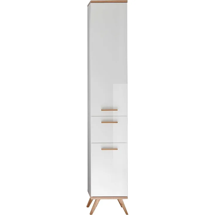 Hochschrank 'Noventa', weiß Riviera-Eiche
