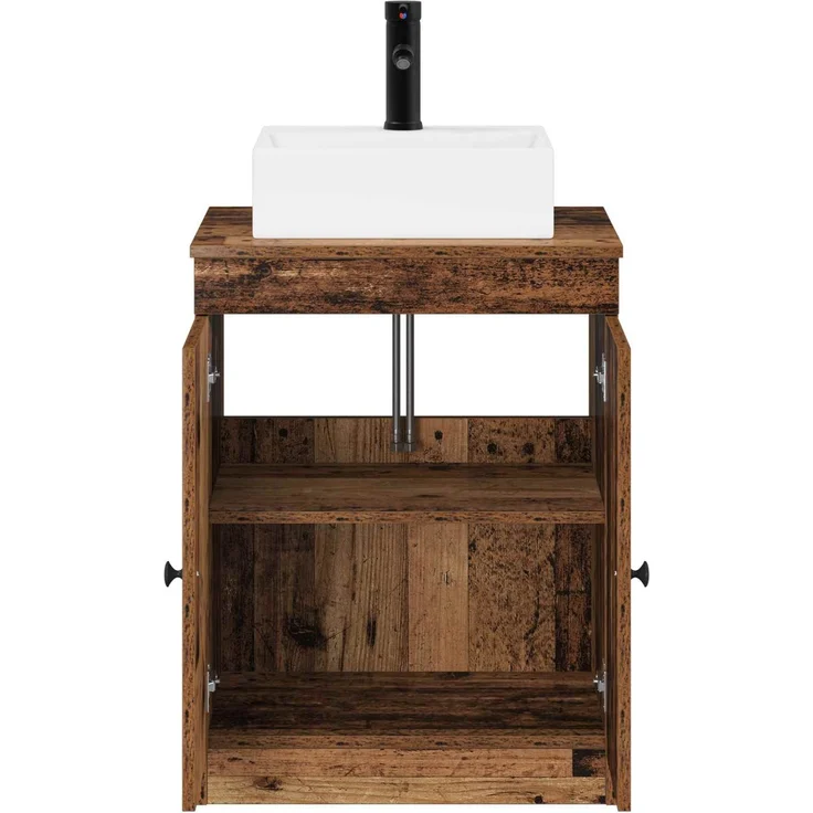 vidaXL Waschbeckenschrank Altholz 54 x 41 x 99,5 cm Holzwerkstoff 3404256 – Bild 3