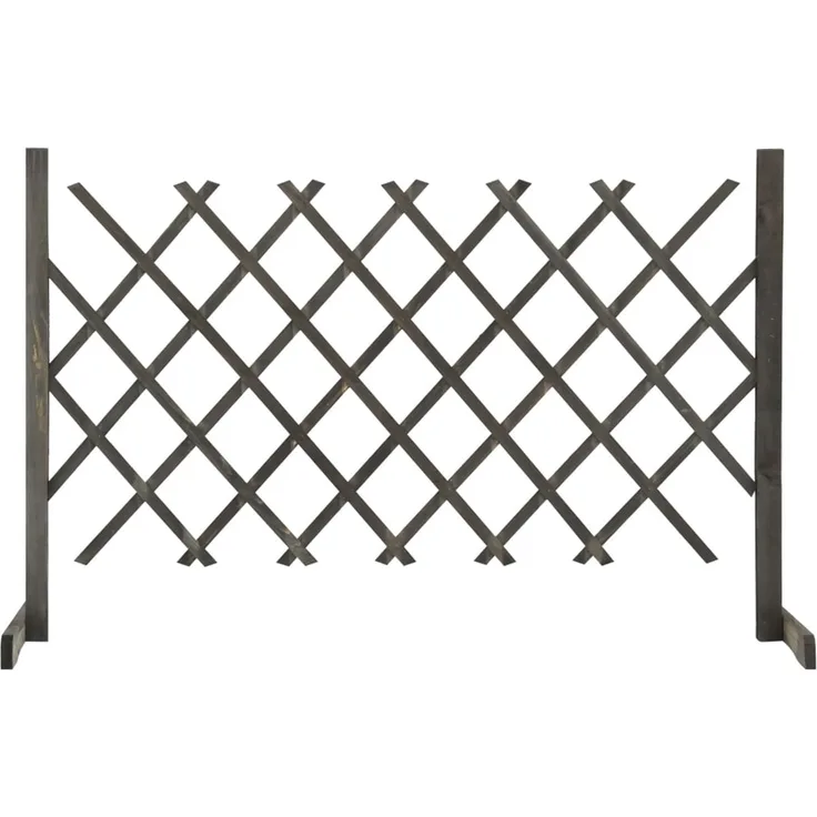 vidaXL Garten-Rankzaun Grau 120x90 cm Massivholz Tanne 314825