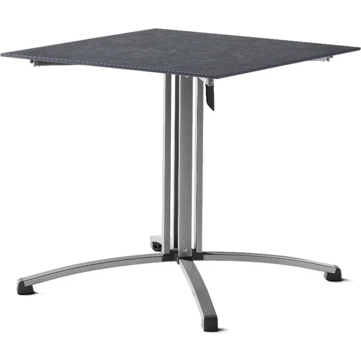 Sieger 5330-20 Party-Klapptisch mit Polytec Tischplatte, Stahlrohr Schiefer / Anthrazit 80 x 73 x 80 cm