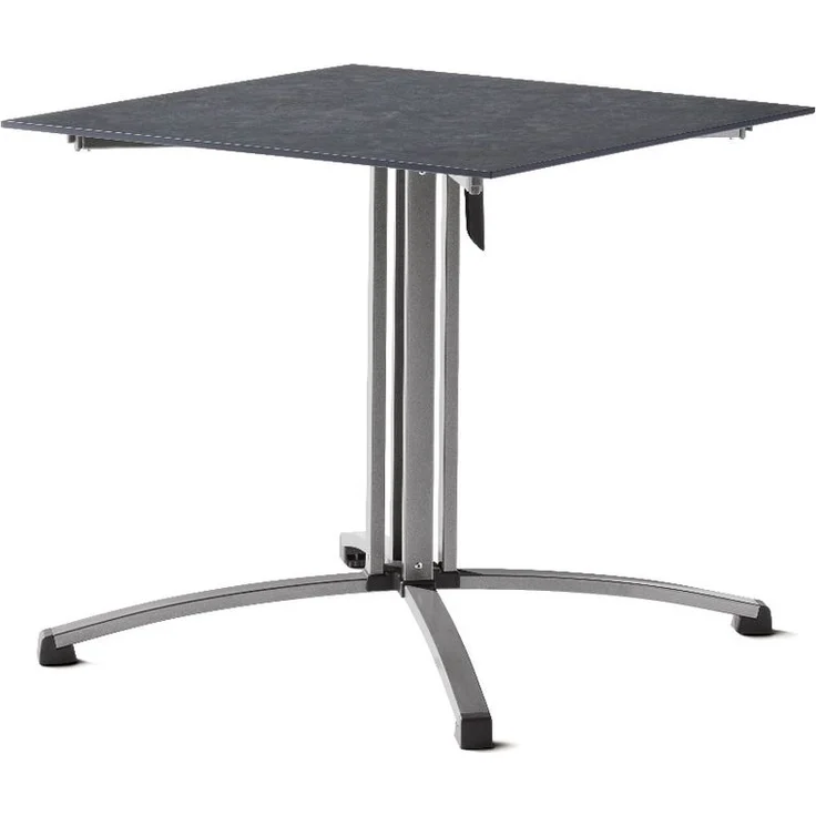 Sieger 5330-20 Party-Klapptisch mit Polytec Tischplatte, Stahlrohr Schiefer / Anthrazit 80 x 73 x 80 cm – Bild 1