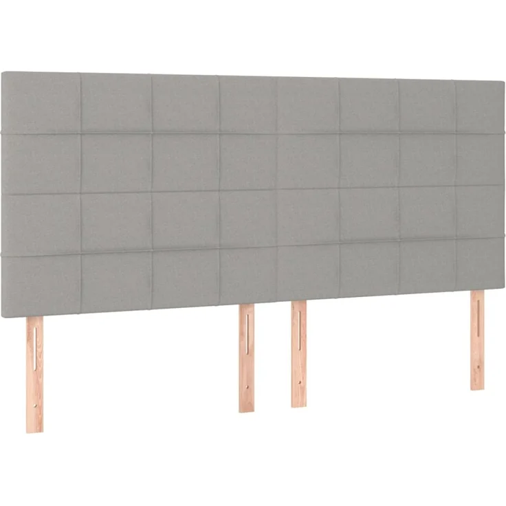 vidaXL Kopfteile 4 Stk. Hellgrau 90x5x78/88 cm Stoff 3116346 – Bild 2