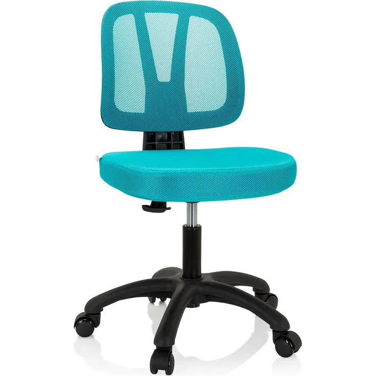 hjh OFFICE 736423 Kinder Schreibtischstuhl Kid YU 200 Netz Drehstuhl mit atmungsaktiver Rückenlehne, Türkis