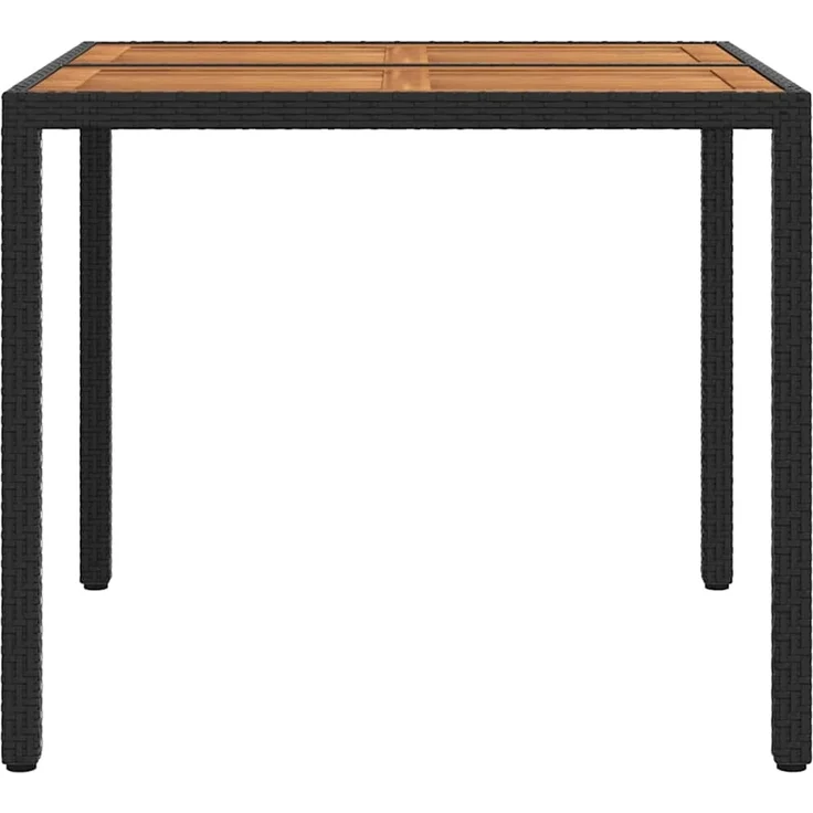 vidaXL Gartentisch Schwarz 90 x 90 x 75 cm Poly-Rattan 362537 – Bild 4