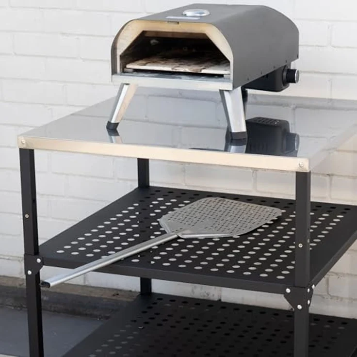 BBQ-Toro Grillablagetisch Grillwagen 80 x 80 x 83 cm, Schwarz, Grilltisch mit großer Arbeitsfläc – Bild 2