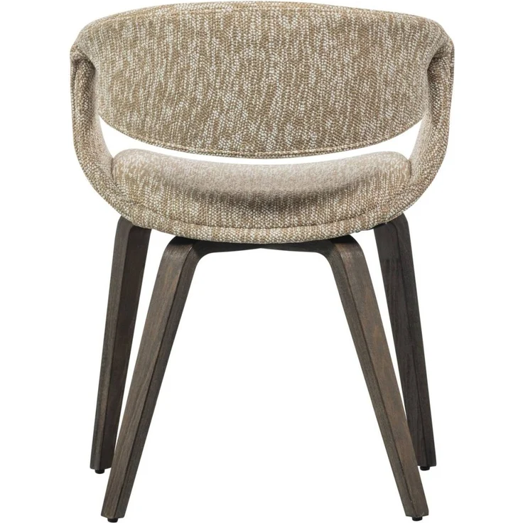 Esszimmerstuhl Yossi aus Webstoff, modernes Design, sand und dunkelbraun, gepolstert, mit Armlehne – Bild 4
