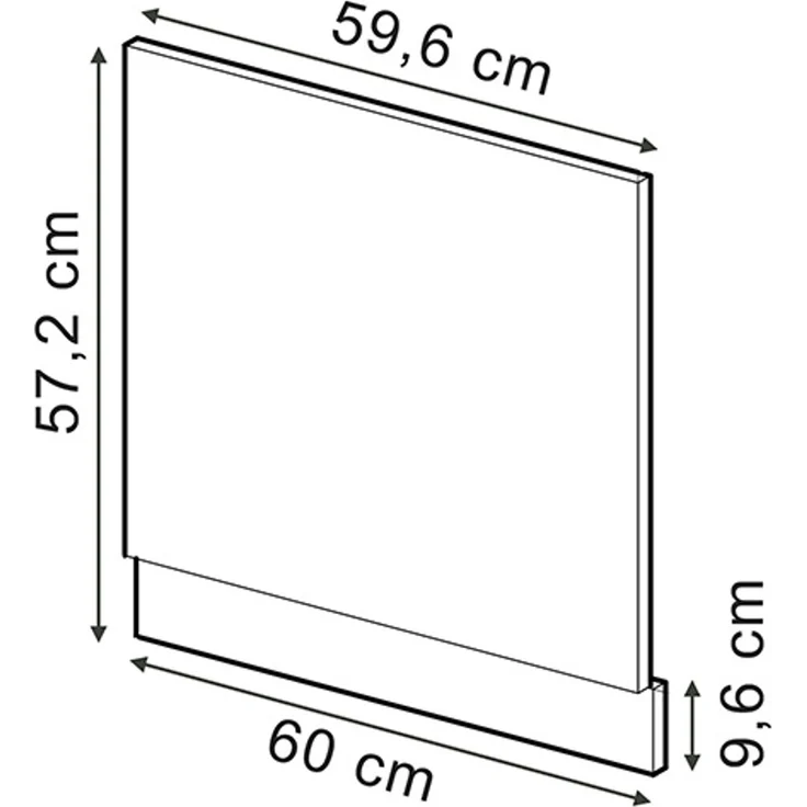 Frontblende R-Line Schwarz Hochglanz 60 cm ohne Arbeitsplatte Vicco – Bild 3