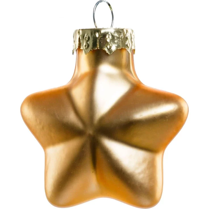 TrendLine Mini-Glas-Sterne hellgold Ø 4 cm 12 Stück Weihnachtsdekoration Baum – Bild 3