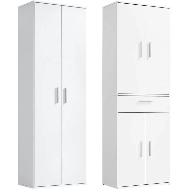 mokebo Schrank-Set Die Allzweckwaffe, (2er-Set), Stauraum-Set aus Besenschrank & Schubladenschrank in Weiß – Bild 5