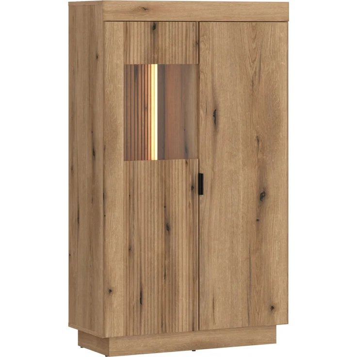 Stauraumvitrine >DELAMAR< in Coast Evoke Eiche Dekor - 80,4x140,2x39,6 (BxHxT) – Bild 1