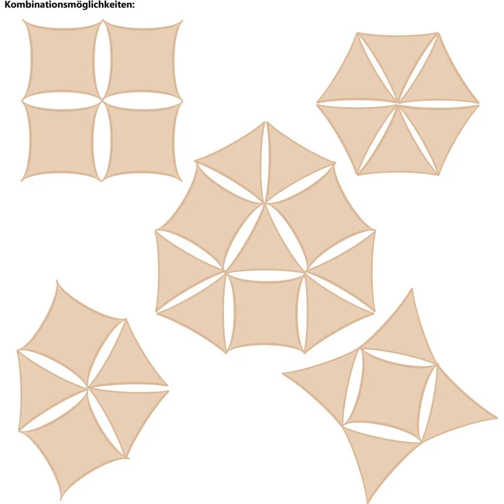 2x2m UV Sonnensegel Atmungsaktiv mit Befestigung Beige – Bild 10