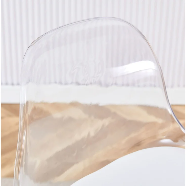 Bartisch-Set mit Glasplatte & 2 Barhockern, Ø 89x92 cm, Transparent/Silber – Bild 8