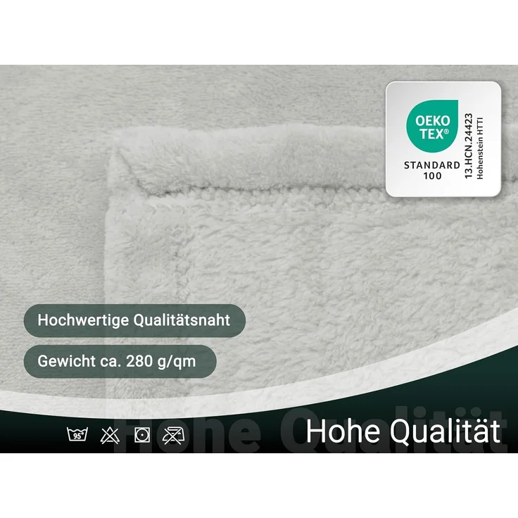 ZOLLNER Kuscheldecke, 220x240 cm, hellgrau – Bild 5
