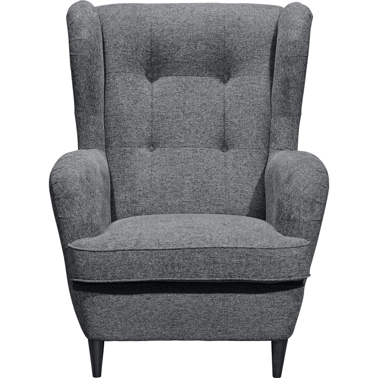 Ohrensessel >OSKAR< (Sessel und Hocker) in anthrazit - 78x102x98 (BxHxT) – Bild 4