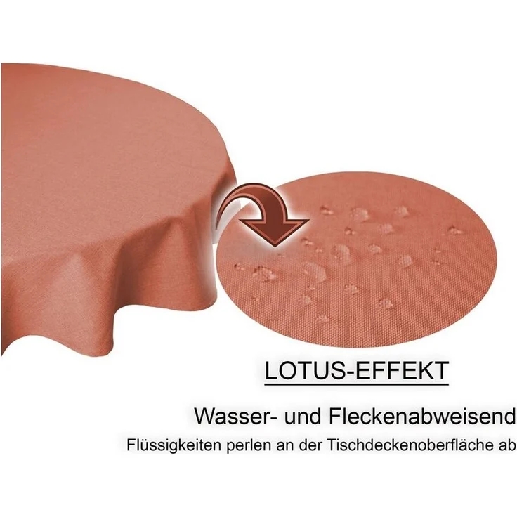 Haus und Deko Tischdecke Tischdecke rund Leinenoptik Lotuseffekt Tischwäsche Wasserabweisend (1-tlg) – Bild 2