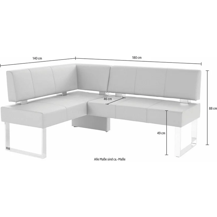 Home affaire Eckbank Rab, in 2 Breiten (180 oder 200 cm), Bezug in verschiedenen Qualitäten – Bild 2