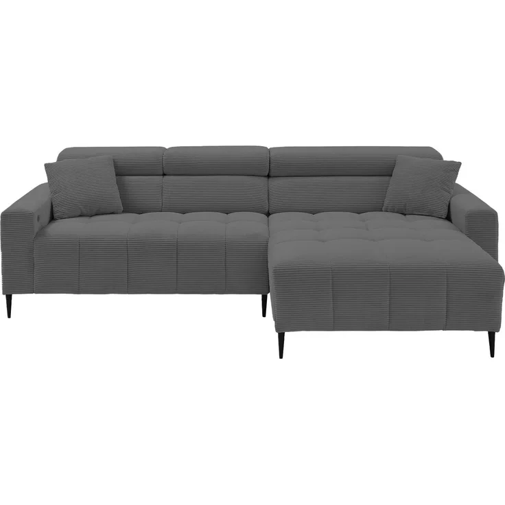Wohnlandschaft Sally / Simple, Polyester, Stoff, Grau