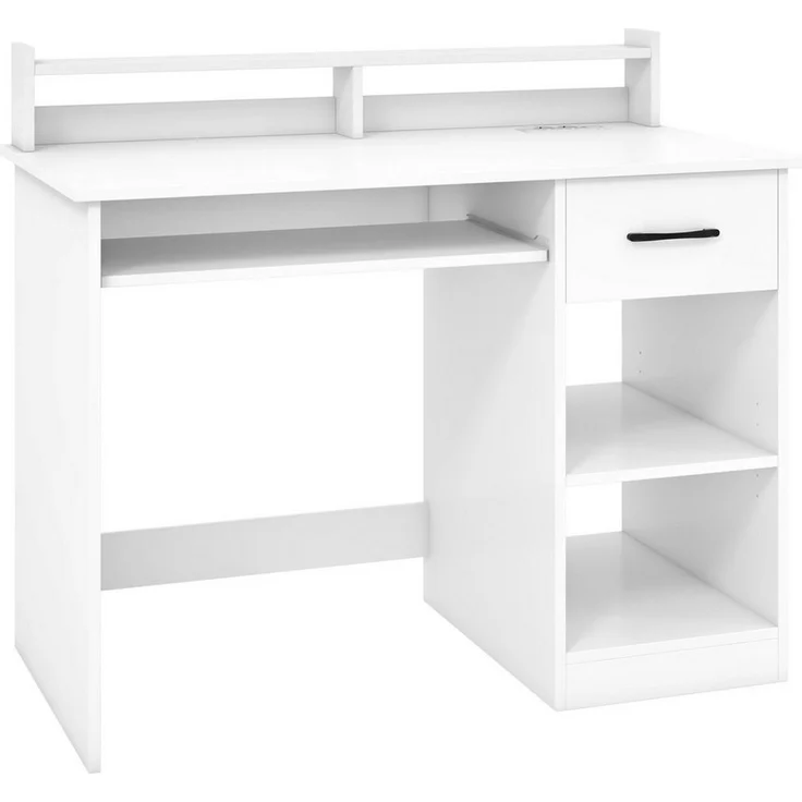 COSTWAY Schreibtisch, mit Ladestation, USB, Tastaturablage 105x55x89cm – Bild 5