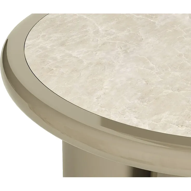 Vente-unique - DIRAMA Couchtisch Marmor SchokoladenbraunBeige - B 90 cm x H 40 cm x L 90 cm – Bild 3