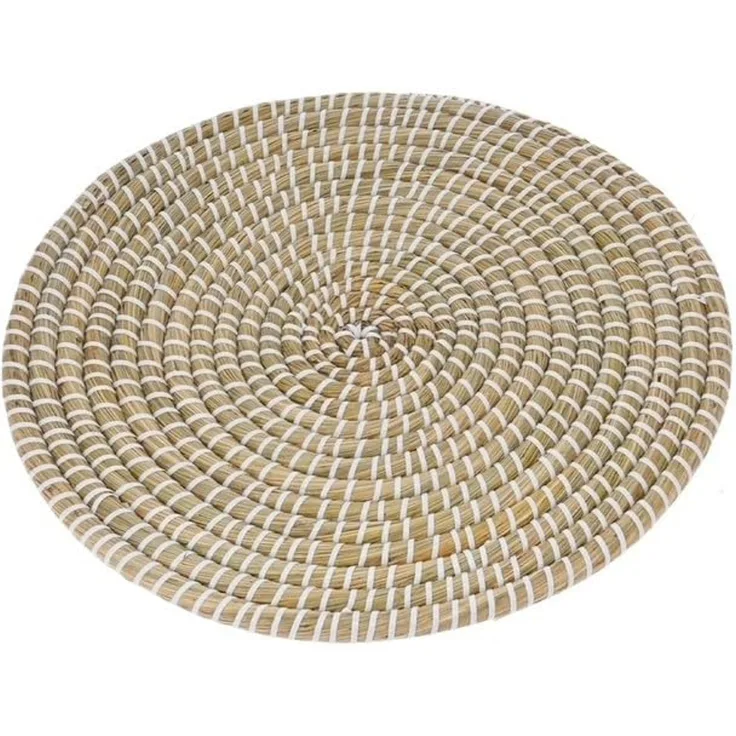 Koopman Platzset SEEGRAS naturbraun rund, Ideal als Tischset, Unterlage für Deko oder als Wand-Accessoire