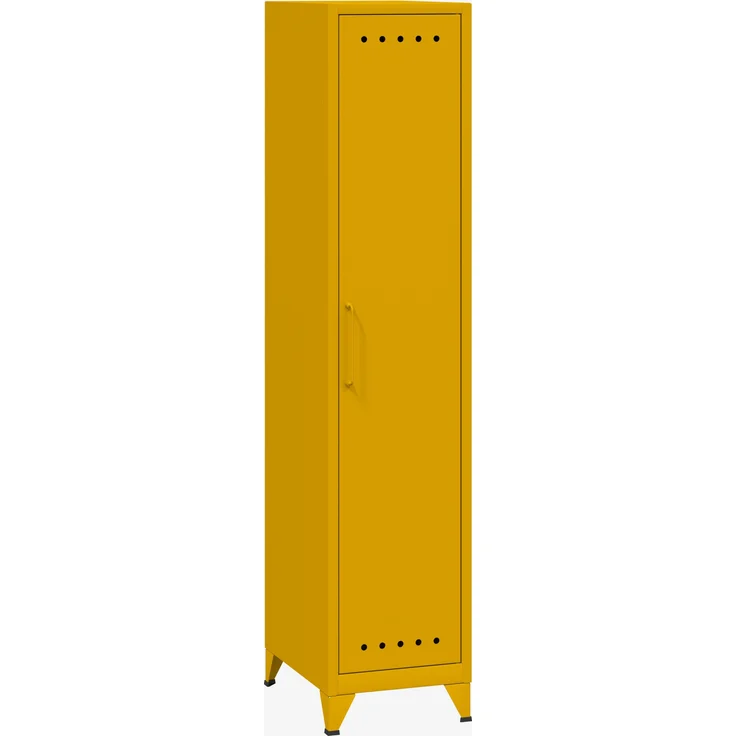 Bisley Fern Locker Garderobenschrank mit drei festen Fachböden, aus hochwertigem, nachhaltigem Stahl hergestellt, 16 mm große Design Lüftungslöcher auf allen Türen, moderner und industrieller Flair, mit integrierten Füßen, H 1800 x B 380 x T 510 mm, Fa... – Bild 2