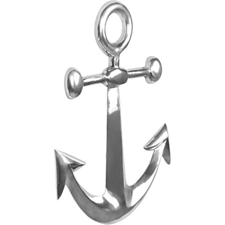 FINEBUY Wanddekoobjekt FB44625 Anker Wanddeko Aluminium Silber 62x40cm Maritim Dekoanker (Anker Aluminium Silber Glänzend 62,5 cm, Skulptur), Wanddekoration Maritim, Wandskulptur Modern Klein – Bild 5