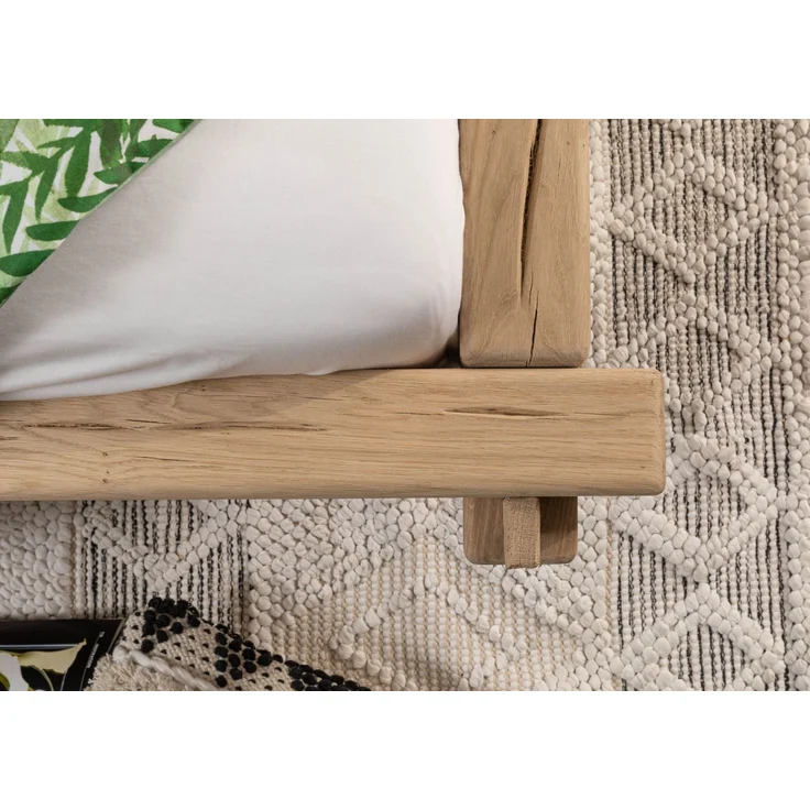 Balkenbett Eiche 160x200 natur geölt OAK HEART #02 – Bild 6