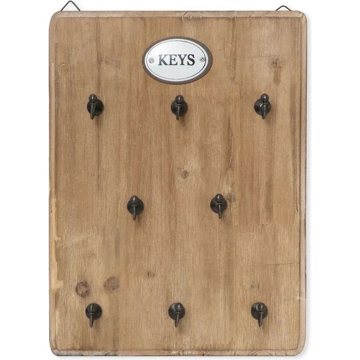 Moritz Schlüsselbrett Schlüsselkasten 25x33cm Keys 8 Haken braun Schlüsselhalter Vintage Schlüsselboard Schlüsselaufbewahrung