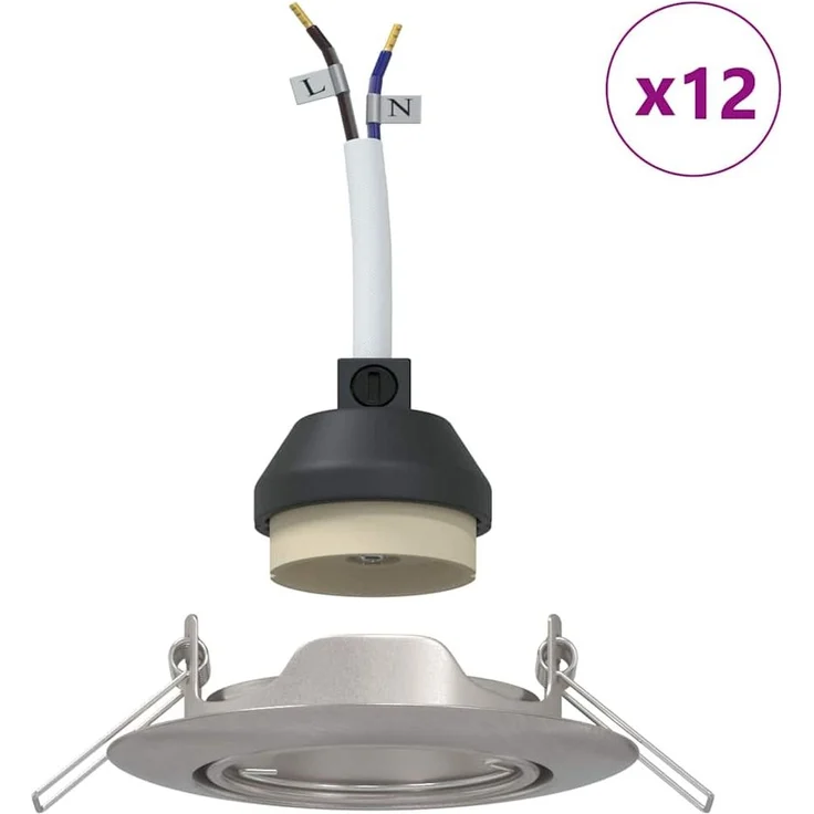 vidaXL Spotlight 12 pcs Silber 9 x 9 x 2,5 cm Metall 4108171 – Bild 3