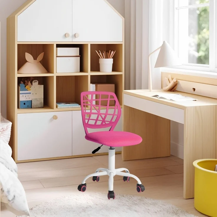 FurnitureR Kinderstuhl Schreibtisch Höhenverstellbar, bunter ergonomischer Jugendstuhl mit Rückenlehne und Armlehnen, Kinderstuhl mit 5 Rädern, für Kinder 3-10 Jahre alt, maximale Belastung 100 kg