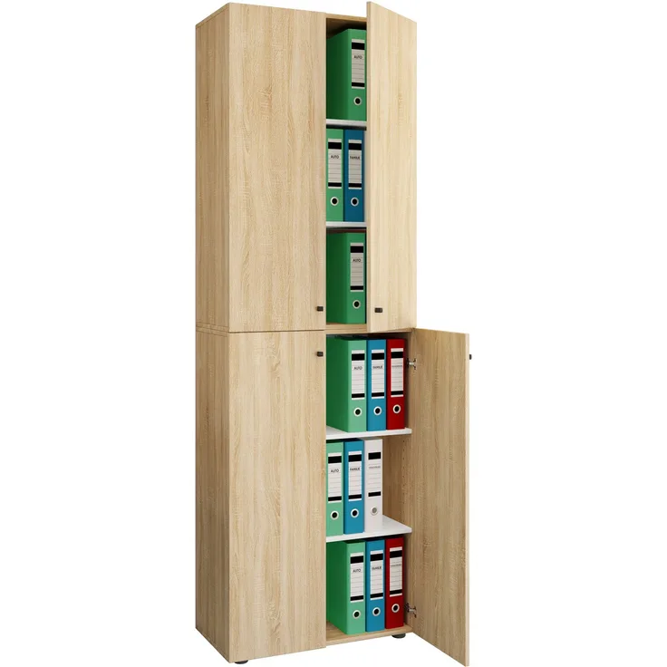 VCM Büroschrank Ulas 919111 Sonoma-Eiche H. 220 x B. 70 x T. 40cm