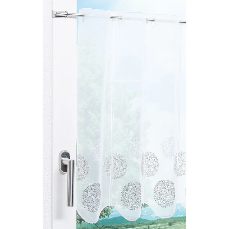 Scheibengardine Lysel - Kringel Muster (Bx H) 112cm * 60cm Braun/grau-braun – Bild 4