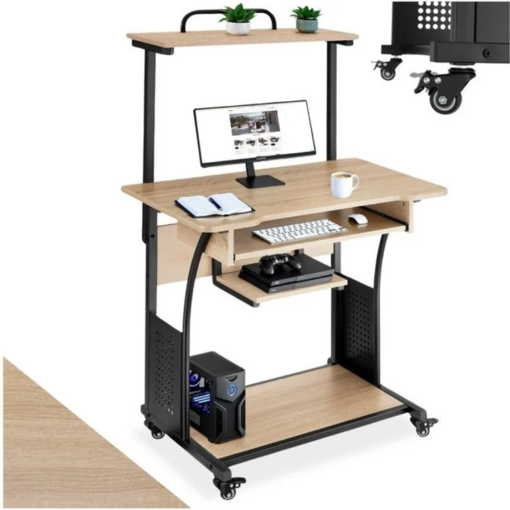 tectake Schreibtisch Fife (1-St, 1 tlg), Funktionaler Schreibtisch im kontrastreichen Industrial Style – Bild 4