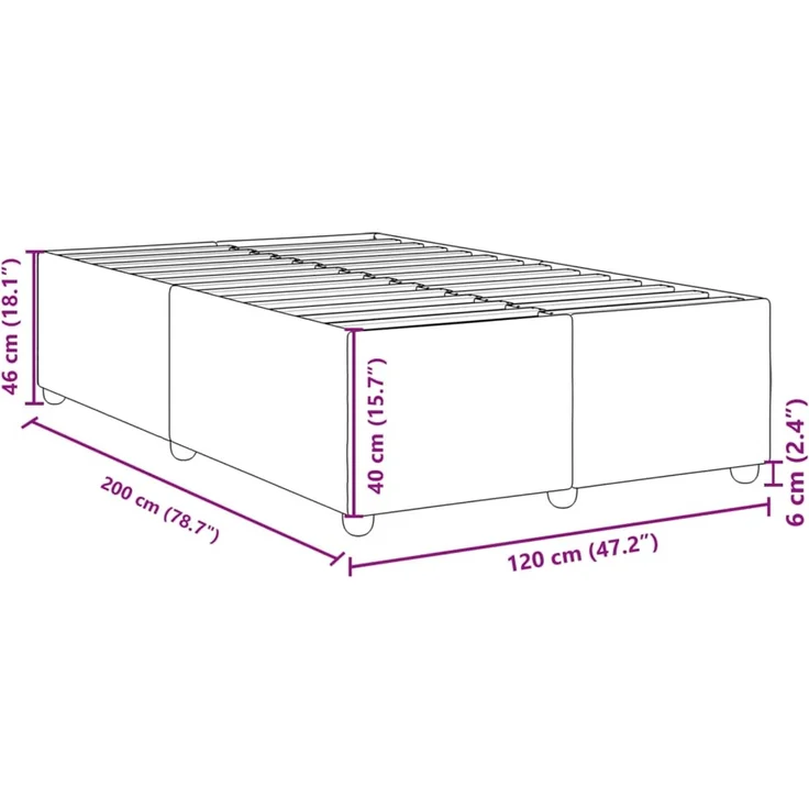 vidaXL Bettgestell ohne Matratze Taupe 120x200 cm Stoff 3284726 – Bild 9