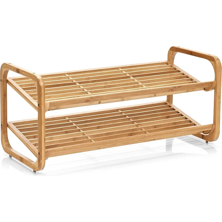 Zeller Schuhregal m. 2 Ablagen, Bambus, 74 x 33 x 33 cm – Bild 5