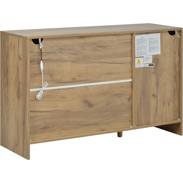 Sideboard B 120 x T 40 x H 76 cm in Holzoptik und Schwarz mit LED-Beleuchtung – Bild 10