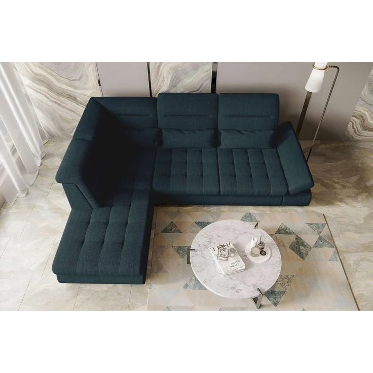 99rooms Ecksofa Toscana, Sofa L-Form, Eckcouch, Bettfunktion, Rundumbezug aus gepolstertem Velours VOGUE – Bild 3