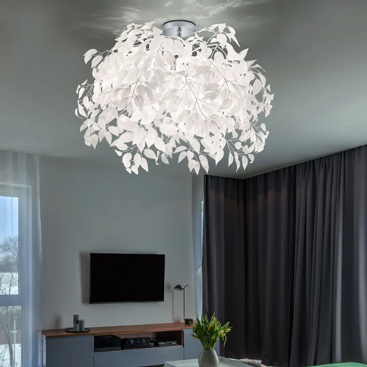 RGB LED Deckenleuchte, Metall Chrom, Blumen, 70 cm – Bild 8