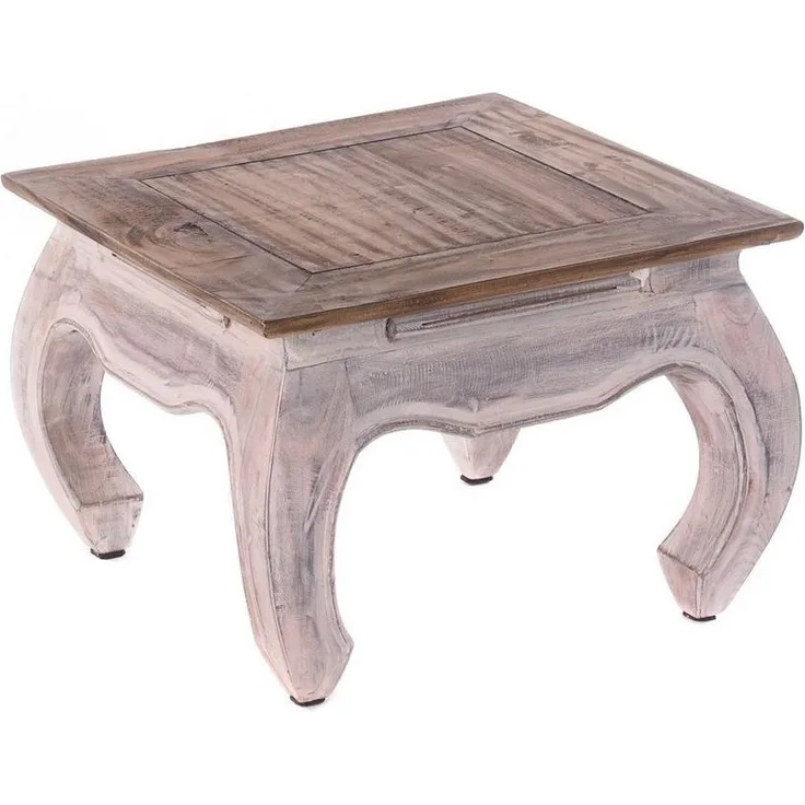 DESIGN DELIGHTS Couchtisch OPIUMTISCH "EAST 50", 50x50x35cm, Altholz massiv, Beistelltisch, Fa