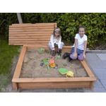 Promadino 'Tessa' Sandkasten mit Vollabdeckung, Holz honigbraun, 140 x 140 x 24 cm