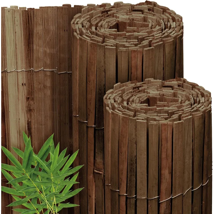 Sol Royal Dunkelbrauner Split Bambus Sichtschutz 140x600 cm – Sichtschutz Bambus Zaun Bambusmatte Gartensichtschutz Balkon Sichtschutzzaun – Natursichtschutz Witterungsbeständig B55