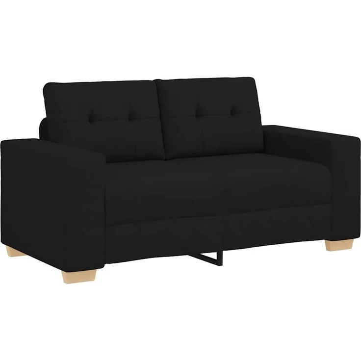 vidaXL Zweisitzer-Sofa Schwarz 160x77x82 cm Stoff 4105070 – Bild 2