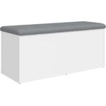 Sitzbank mit Stauraum, Holzwerkstoff, Weiß, 102 x 42 x 45 cm
