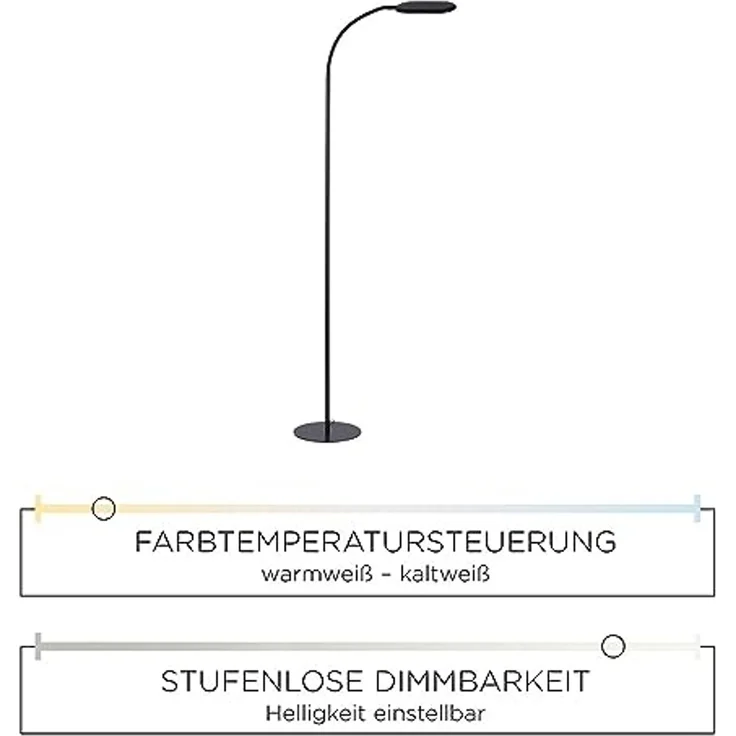 JUST LIGHT Stehlampe KELLY, LED fest integriert, warmweiß - kaltweiß, LED, CCT - tunable white, dimmbar über Touchdimmer – Bild 4