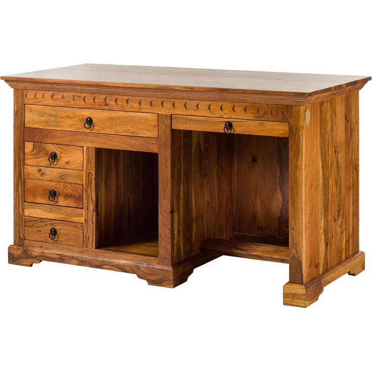 Schreibtisch Akazie 140x64x80 honig lackiert OXFORD #0511 – Bild 1