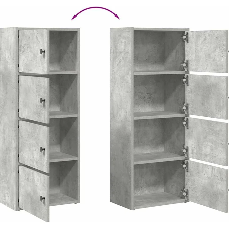 vidaXL Bücherregal Betongrau 40x24x102 cm Holzwerkstoff 860376 – Bild 8