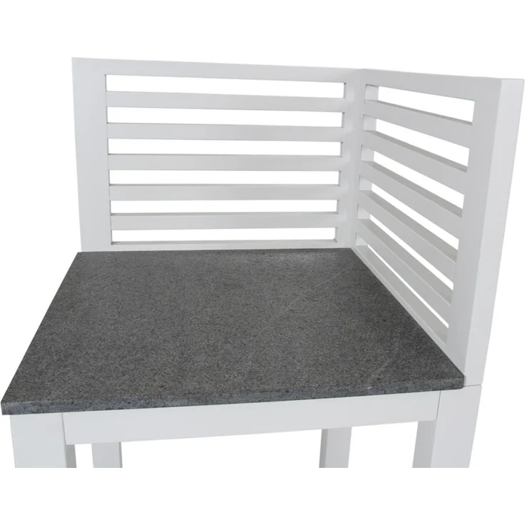 Outdoor Küche Bellac Eck-Element von Brafab aus Aluminium und Stein, modern, Weiß und Grau, für Deinen Garten – Bild 2