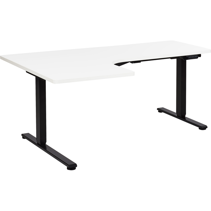 Höhenverstellbarer Schreibtisch Elektrisch Linksseitig Weiß DESTINES – Bild 5